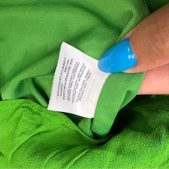 J. Crew Faux-Wrap Mini Dress in Drapey Crepe in Bright Kelly Green 12 - Picture 8 of 10